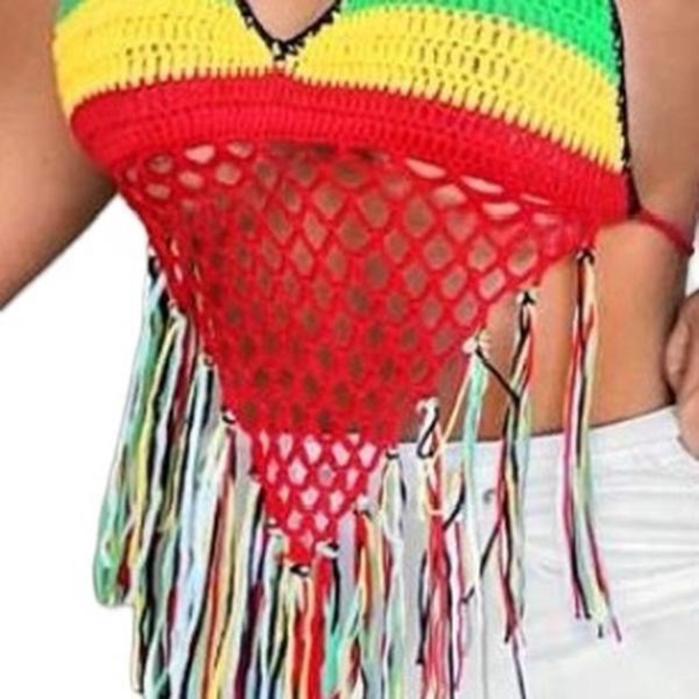 Colorful Crochet Halter Top